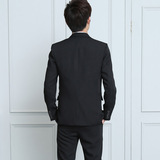 西服套装男士大码新郎伴郎结婚礼服商务正装外套黑色休闲小西装潮，男装西服套装，星座1607
