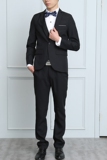 西服套装男士大码新郎伴郎结婚礼服商务正装外套黑色休闲小西装潮，男装西服套装，星座1607