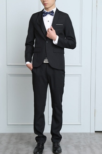 西服套装男士大码新郎伴郎结婚礼服商务正装外套黑色休闲小西装潮图片