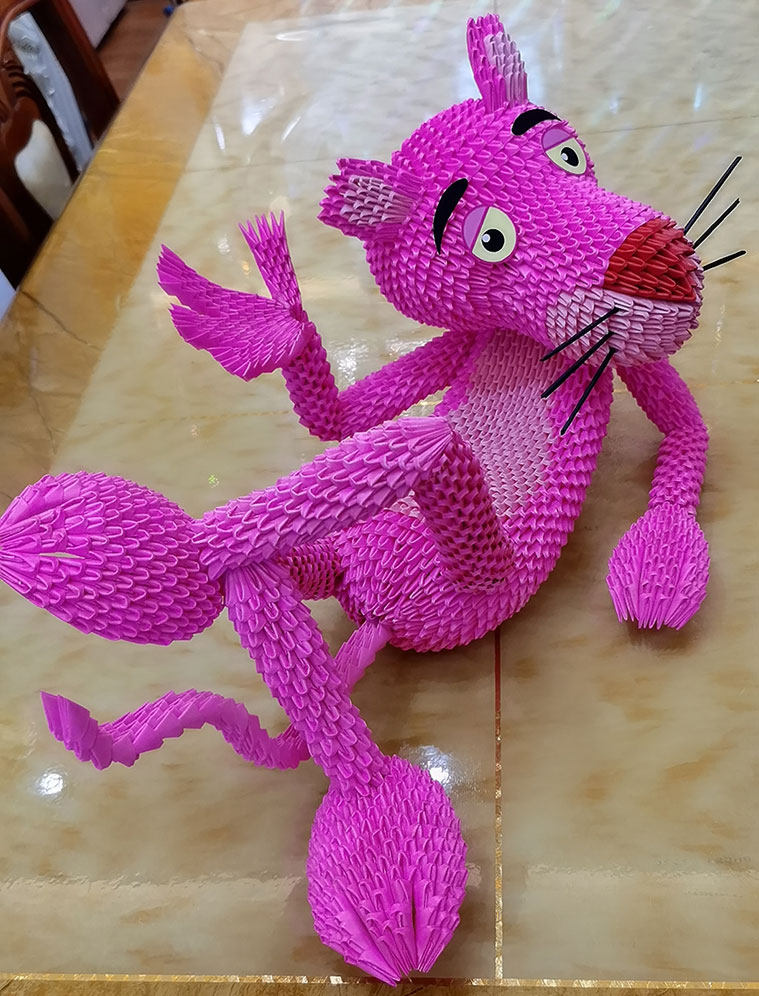三角插/折纸/材料/DIY/剪纸/手工作业/手工制作/工艺品/粉红豹