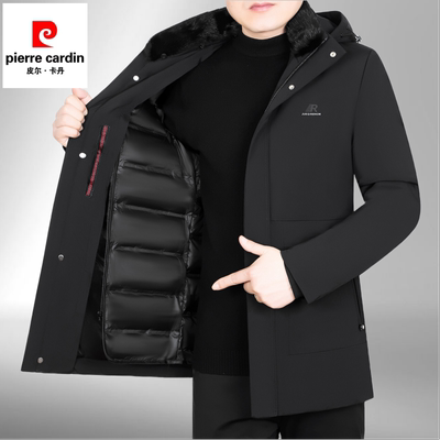上班中长款羽绒服皮尔卡丹水貂领