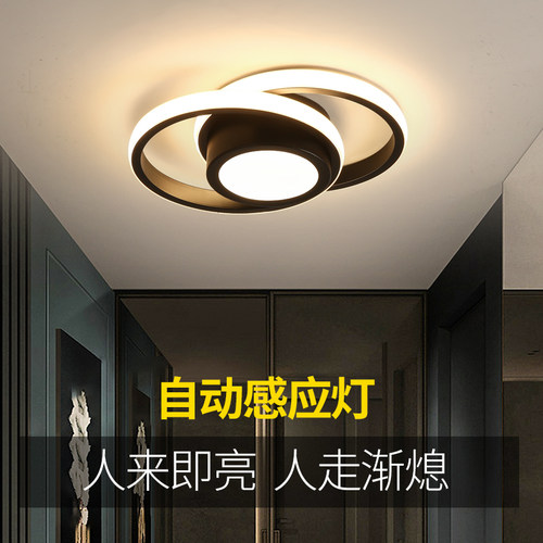 北欧LED感应灯楼梯灯吸顶灯过道楼道走廊人体自动感应雷达声控灯