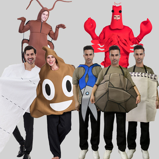 万圣节年会直播创意搞笑cos蟑螂热狗搞怪茄子卡通人偶男表演衣服