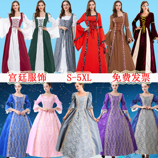 中世纪欧洲宫廷长裙白雪公主裙朱丽叶皇后cos舞台剧演出服装现货