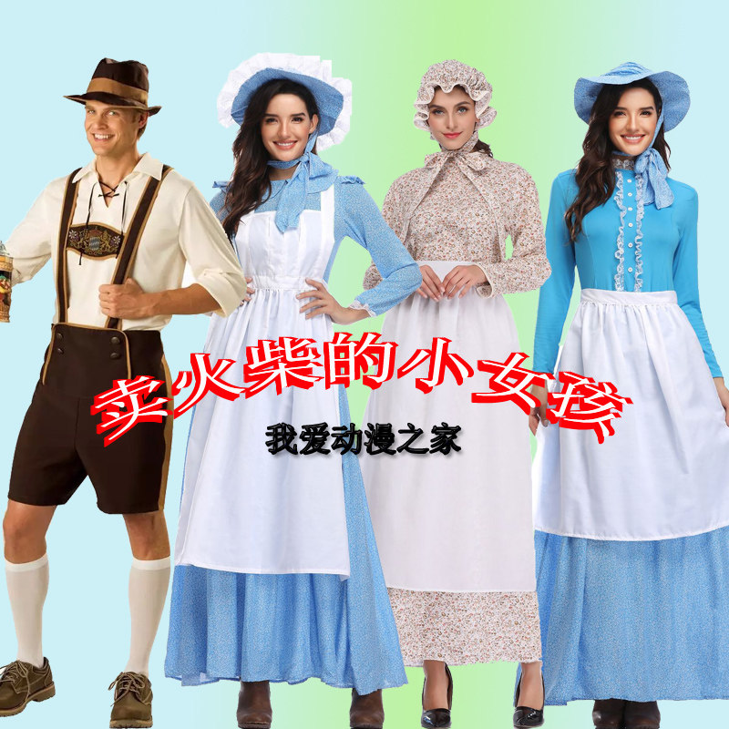 童话故事服装成人初中生卖火柴的小女孩演出服女童灰姑娘公主裙