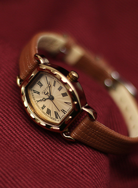 正品julius聚利时女表简约时尚小巧复古酒桶型手表女学生真皮带表