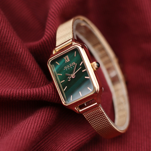 聚利时手表女学生2025年新款 简约小众轻奢高级感气质石英表小绿表