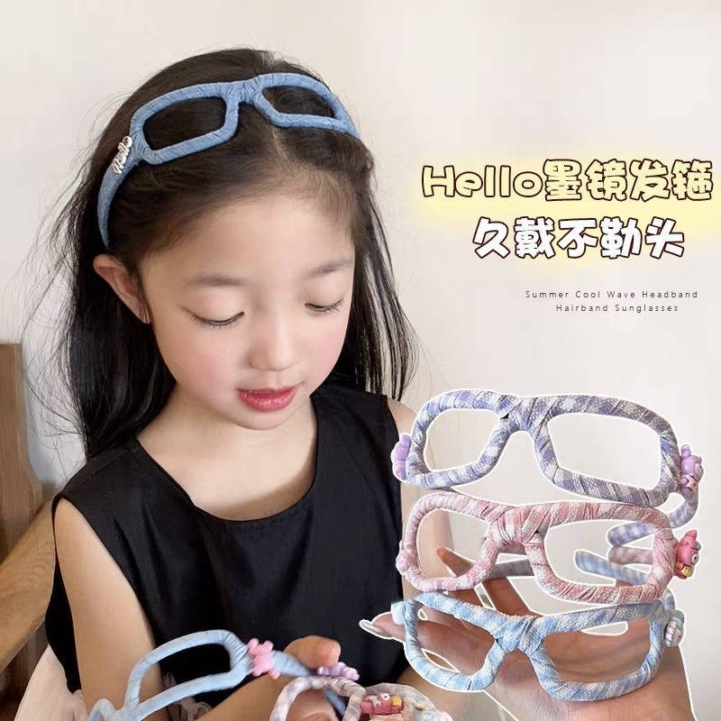 眼镜框牛仔夏季发箍女童2