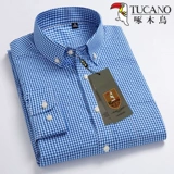 Мужская весенняя хлопковая рубашка для отдыха, хлопковый тонкий лонгслив