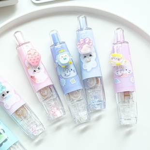 森屿暖树可爱亚克力卡通按动式 360度手工粘胶固定双面胶带 点点胶