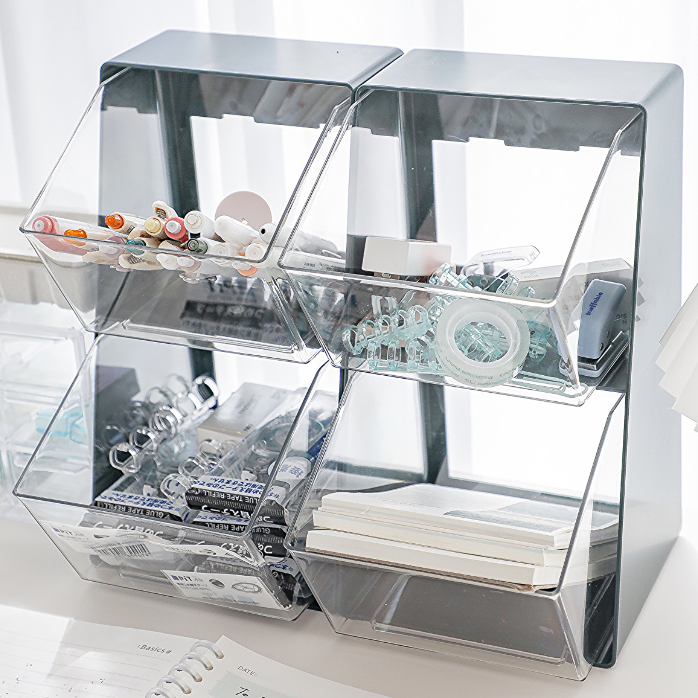 亚克力透明抽屉式桌面收纳盒