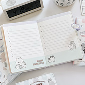 可爱点点萌物彩页本子笔记本手账本日记本卡通ins风高颜值手帐本