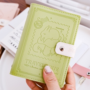 可爱小兔小熊活页本可拆卸立体pu外壳笔记本子日记本按扣记事本