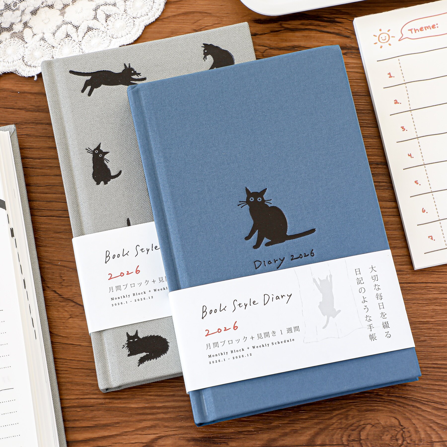 布艺日系猫咪2026年日历计划本