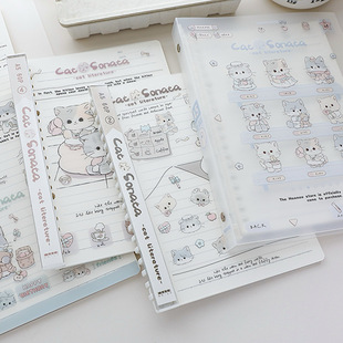 森屿暖树 作业本笔记本横线记事本线圈本 高颜值猫猫鸣奏曲活页本