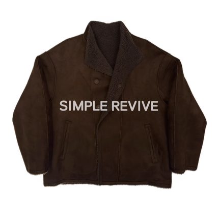 SIMPLE REVIVE  【黑标系列】手缝金丝线皮毛一体羊毛廓形夹克