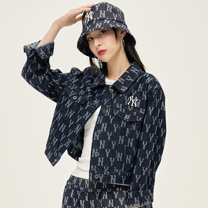 美国职业棒球大联盟 Mlb韩国正品代购21秋女款夹克衫满字母短款牛仔服百搭潮牌上衣 图片价格品牌报价 原仓数据