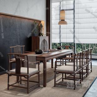 新中式 茶桌椅组合轻奢茶桌简约现代高端泡茶桌茶室办公室茶几定制