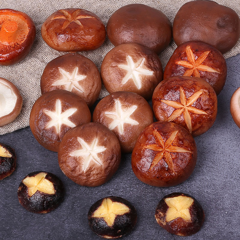 仿真香菇模型烤蘑菇开花生香菇菌类菜品西餐搭配件拍摄道具玩具