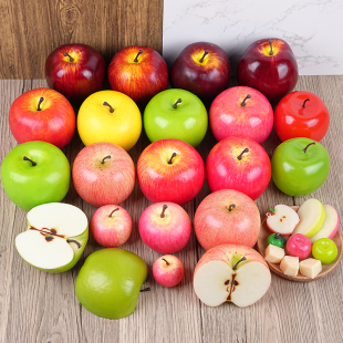 仿真红青苹果模型泡沫假水果蔬菜道具早教幼儿园玩具拍摄装 饰摆件