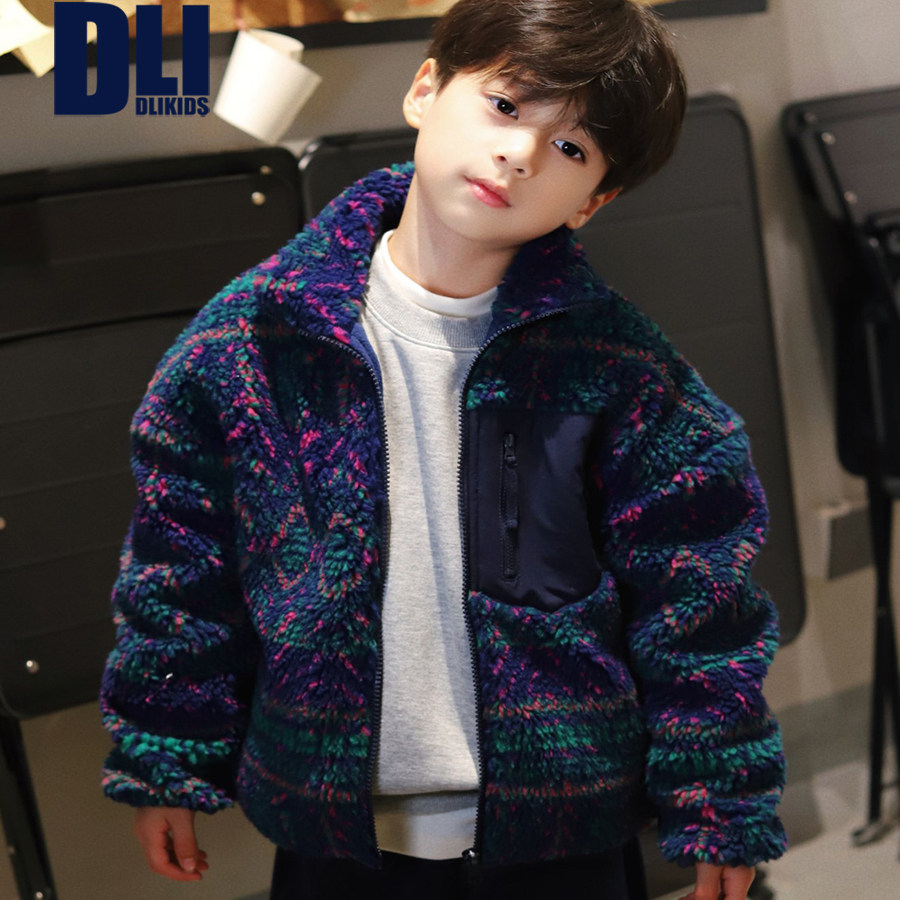 DLIDLIKIDS冬季新款男童复古羊羔毛提花儿童保暖双层宽松拉链外套,童装/婴儿装/亲子装,普通外套,淘宝优惠券,粉丝福利购,淘宝优惠卷