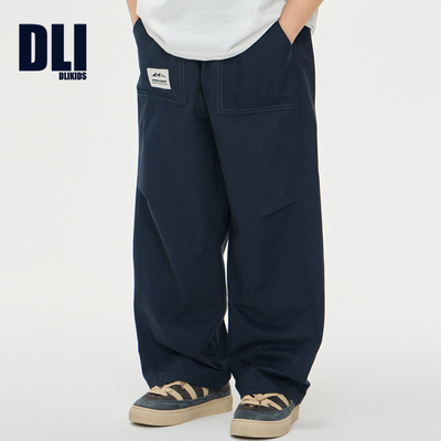 宽松直筒宽松春秋长裤梭织工装裤