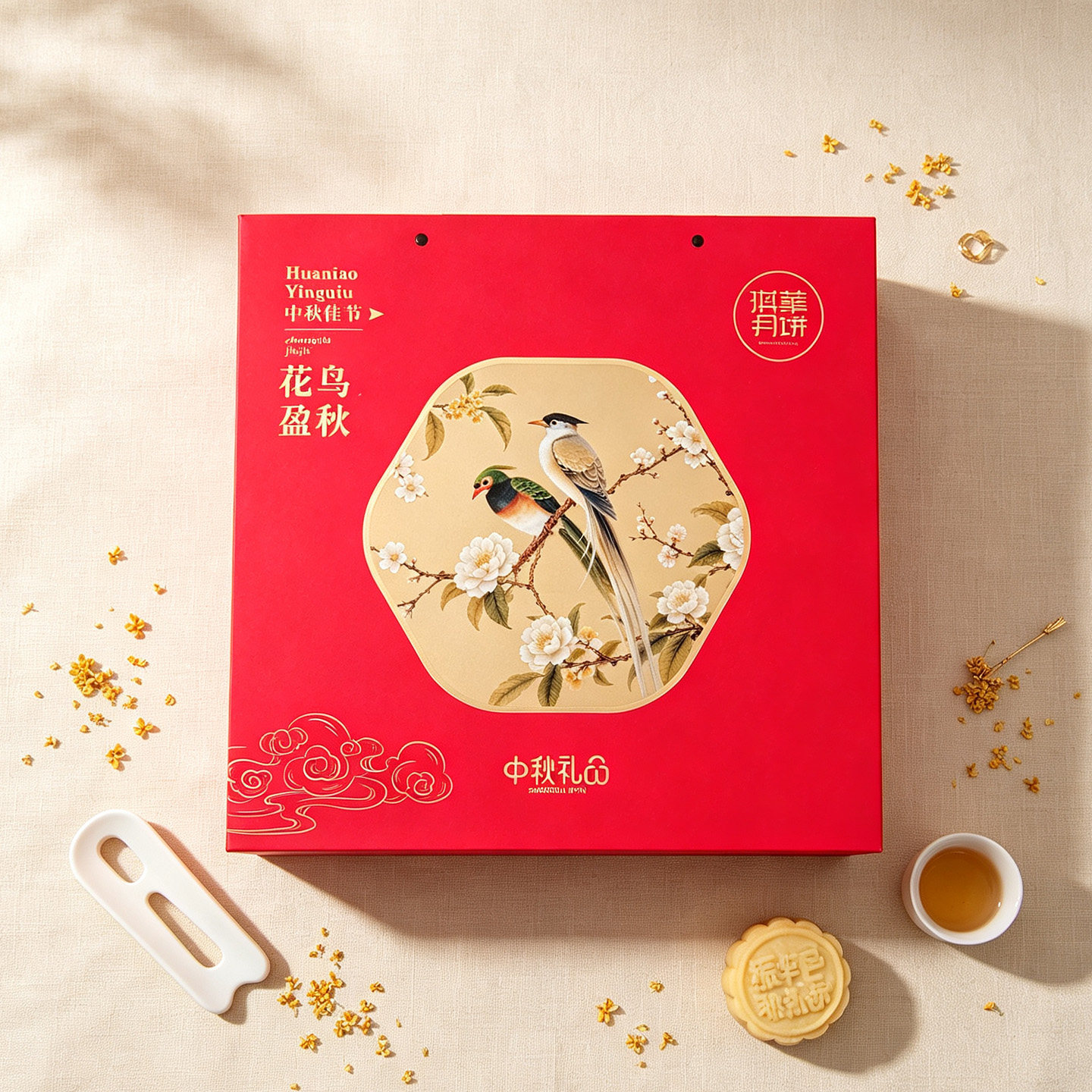 多口味月饼高档红色国风送礼佳品