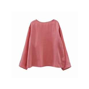 断码半价!夏款轻薄透气纯苎麻蓬松感一字领套头T恤叠穿打底衫