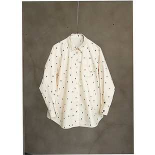 大衬衫 米底黑点纯棉质朴骨感宽松长袖 春款 欢喜壹旧