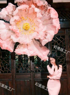 巨型欧根纱仿真花牡丹芍药商场美陈装置拍照打卡道具景区网红布置