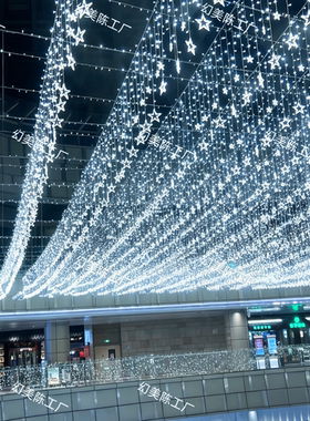 星空天幕夜市灯光打卡神器冷白星星灯穿户外防水LED商场景区装饰