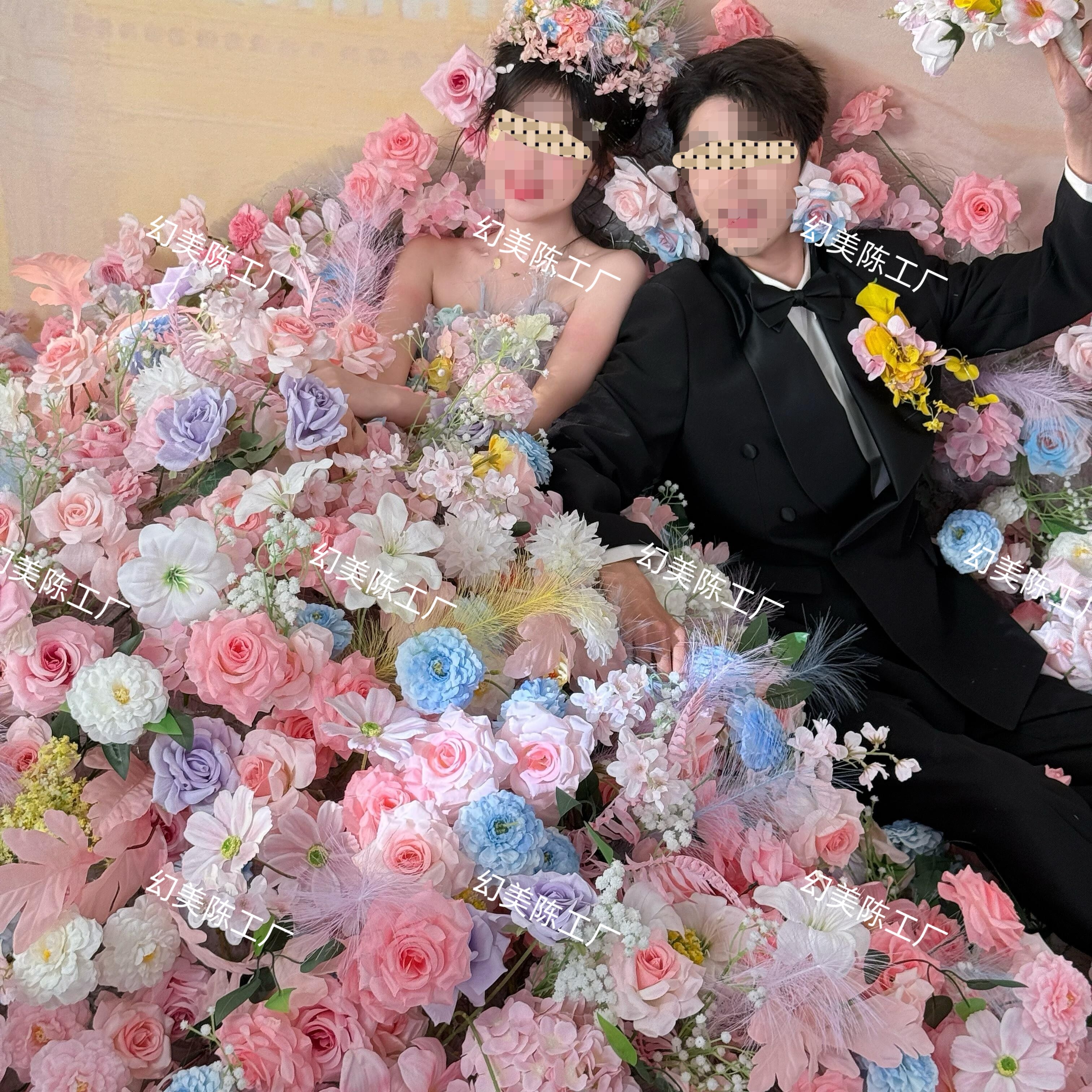 巨型花朵礼服仿真花材料婚纱摄影道具网红打卡拍照道具氛围装饰花