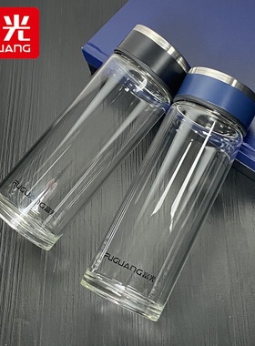 富光2116单层玻璃杯水杯便携杯子便携高硼硅玻璃定制礼品印字logo