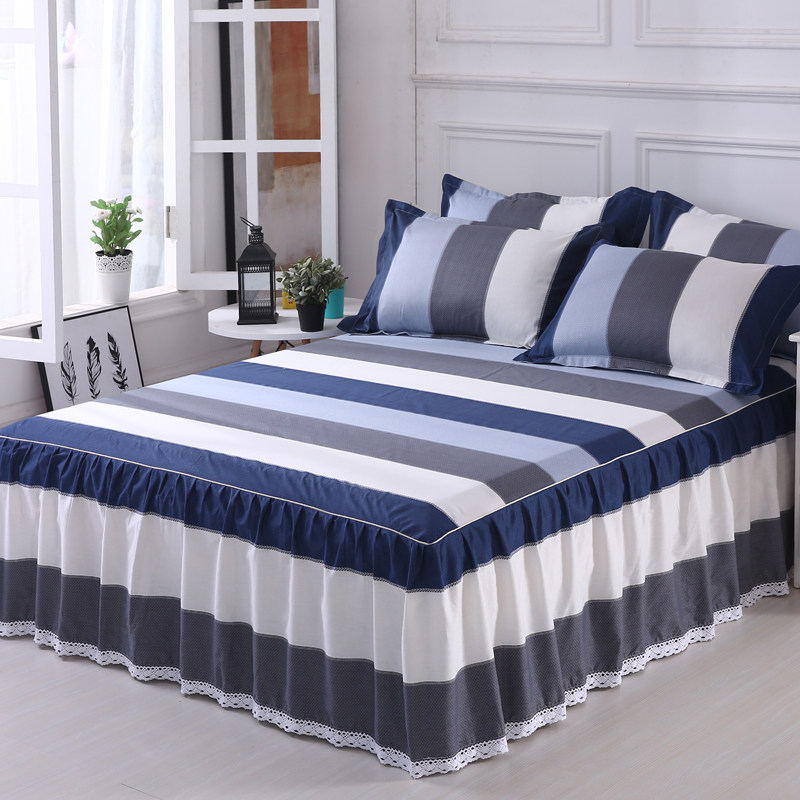 pure cotton Bed skirt Bedspread singleton protect dustproof non-slip Bedcover sheet 1.8m rice 1.5 Cotton 1 Three-piece 2in the Bedclothes , Bed skirts  category - from Buy2taobao.com to provide professional Taobao agent buy service