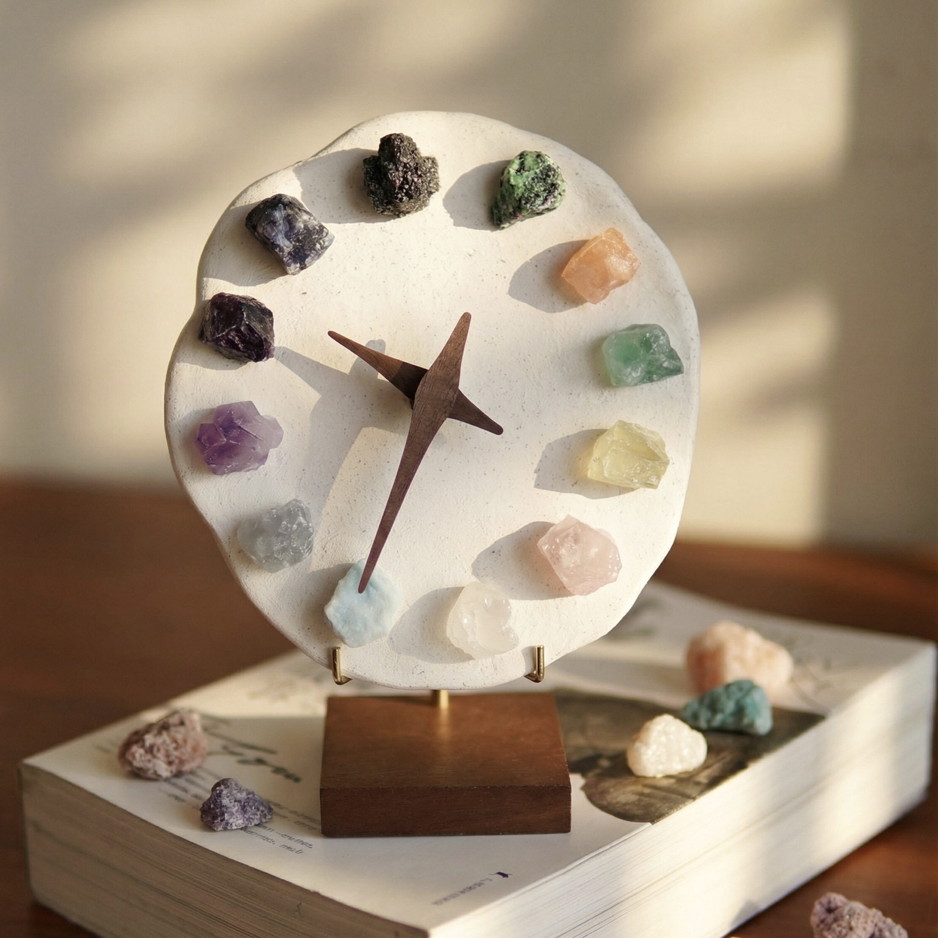 矿石水晶时钟DIY手工材料包创意桌面时钟家居摆件走心新年礼物,家居饰品,桌面摆件,淘宝优惠券,粉丝福利购,淘宝优惠卷
