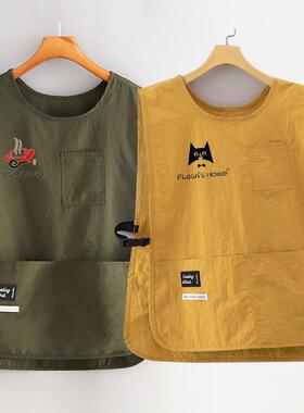 新款马甲围裙定制logo防水家用厨房做饭工作服印字坎肩男女同款