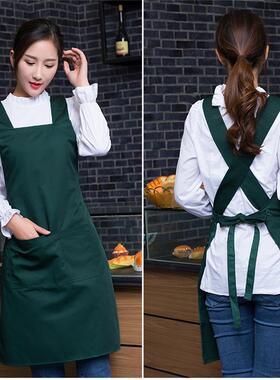 围裙防水定制logo时尚女美容院理发师咖啡奶茶店厨房家用工作服男