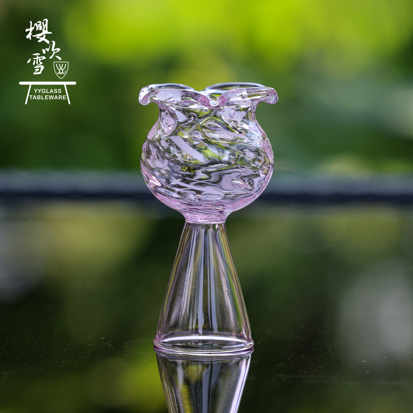 yyglass.樱吹雪系列高足玉兰杯