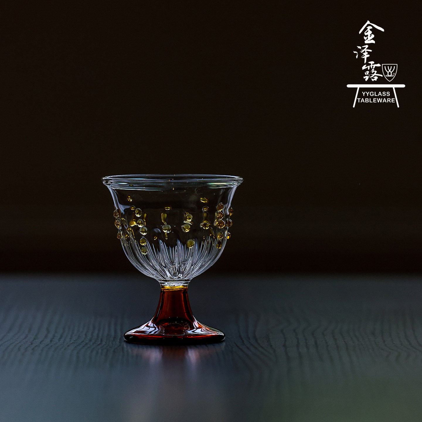 雅雅玻璃金泽露系列高硼硅耐高温茶具竹节杯手工吹制灯工工艺茶杯