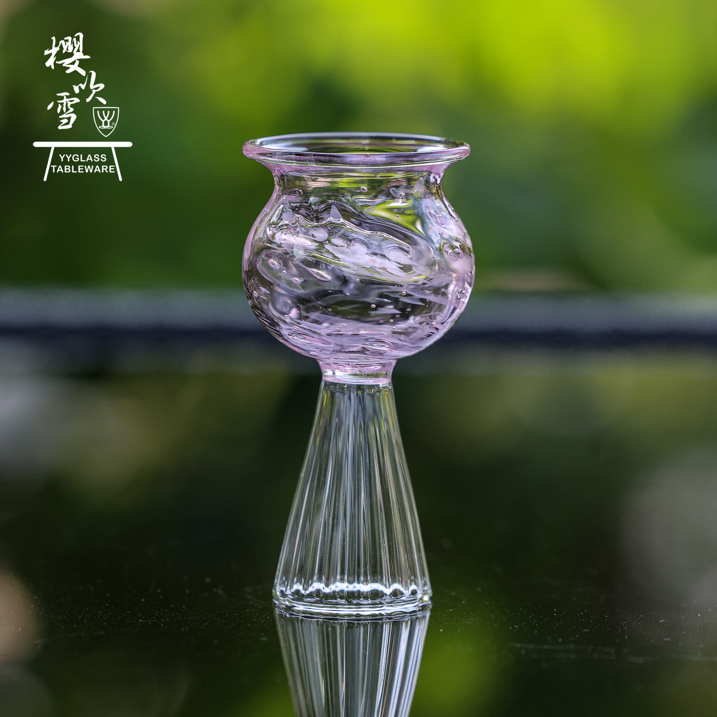 yyglass.樱吹雪系列高足玉兰杯