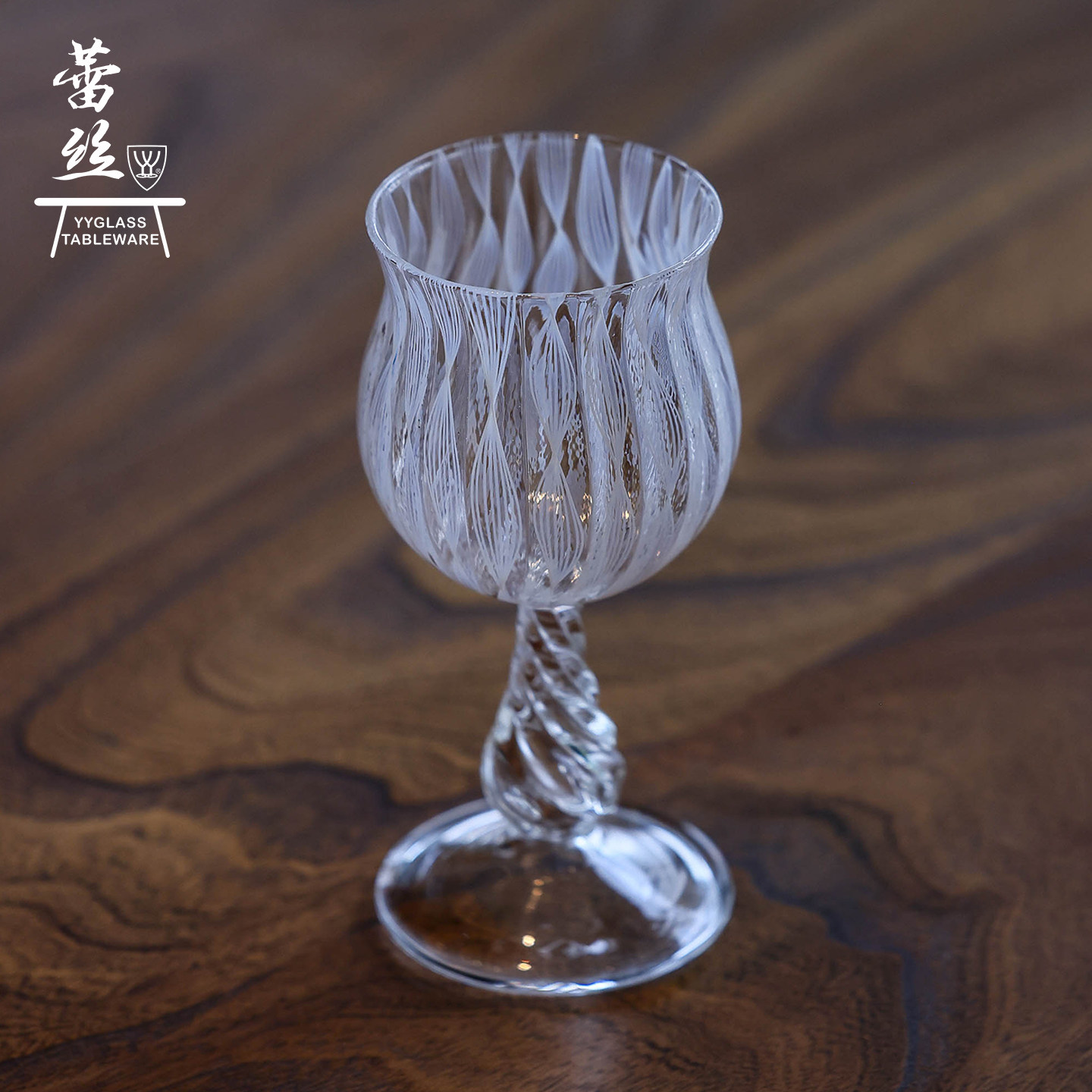 雅雅高硼硅耐高温蕾丝高足春韵杯