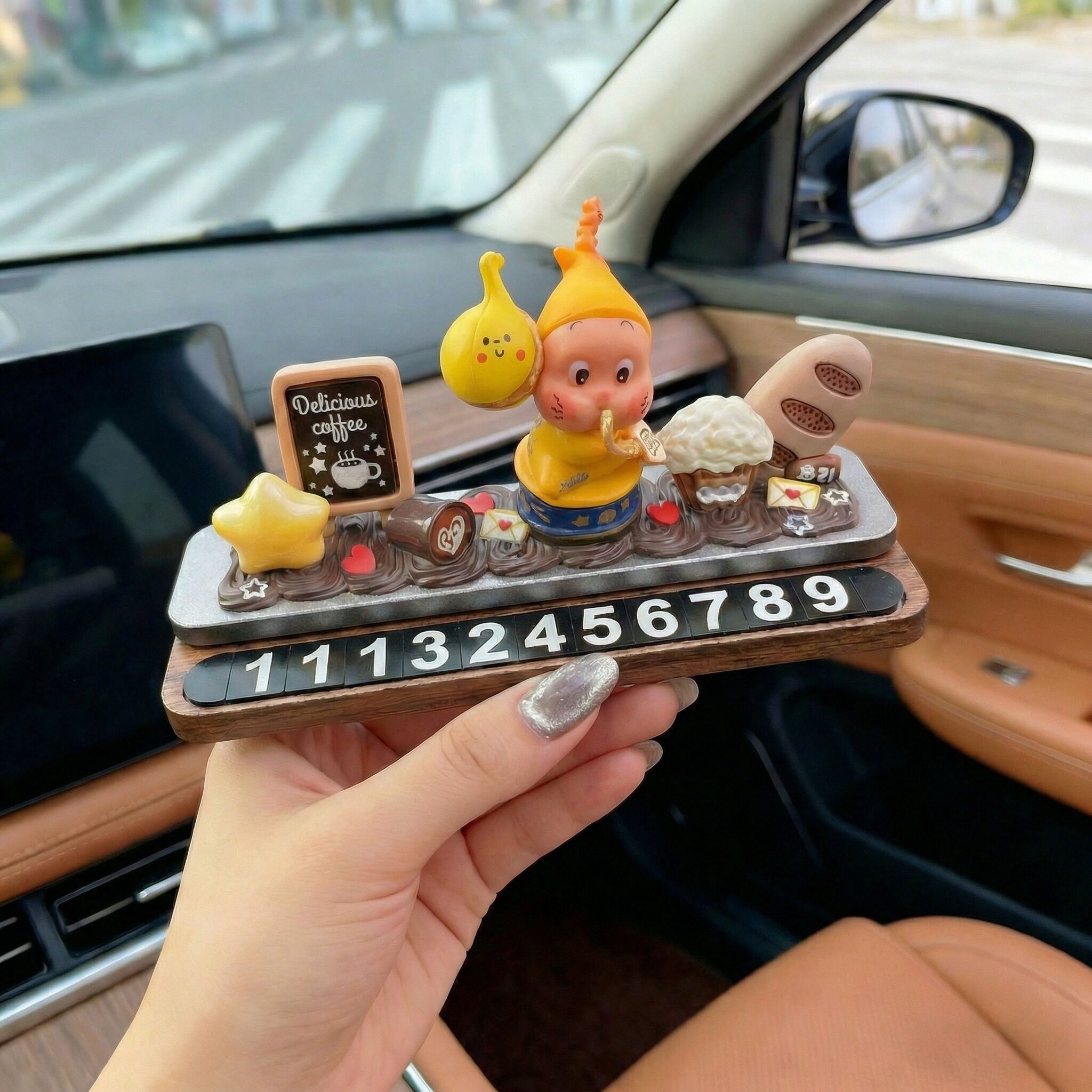 车载电话号码牌临时停车牌星星人车上磁吸2026新款diy高级感免贴