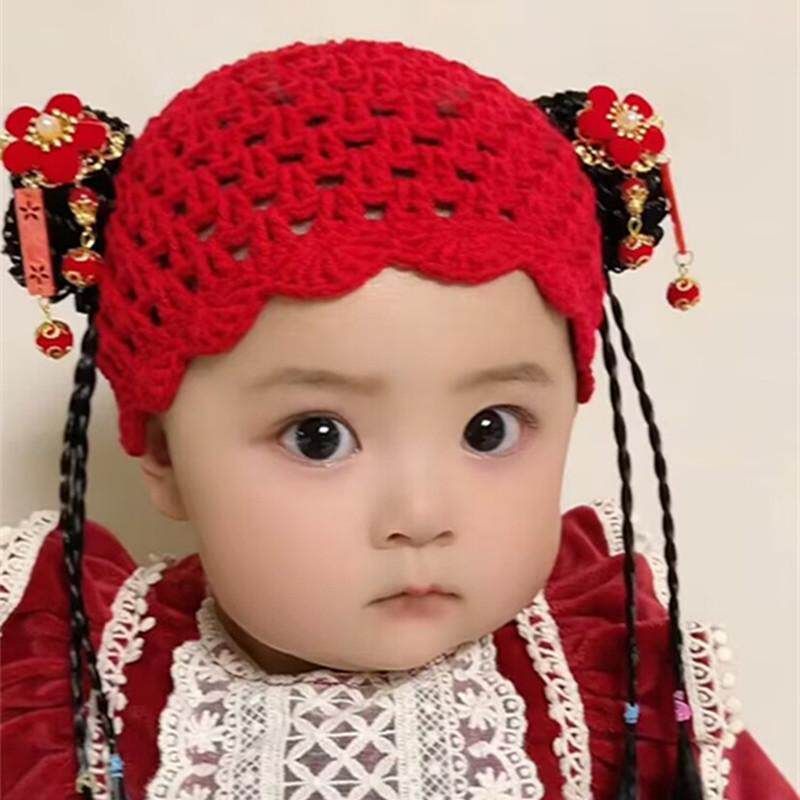 红色头饰古风2024新款帽子