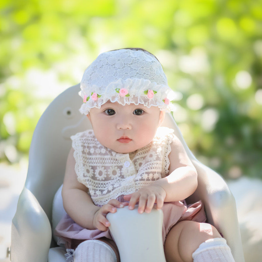 新生儿囟门帽小月龄薄款胎帽女宝宝公主发带夏季蕾丝透气婴儿防晒