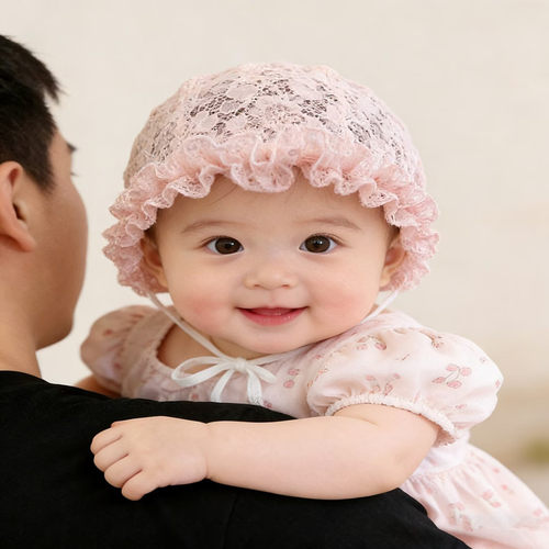 女宝宝夏季薄款蕾丝防晒公主帽