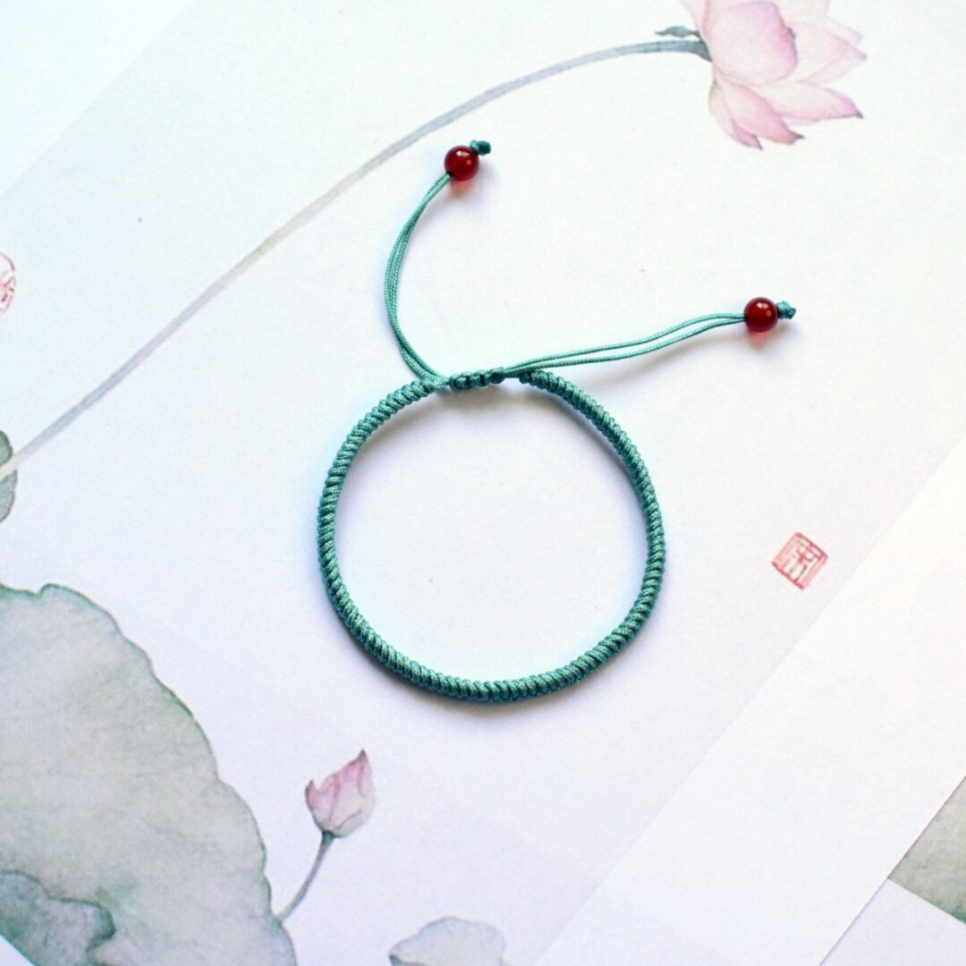 [RED MAKEUP] RED ROPE DIAMOND KNOT SOLID COLOR BRAIDED BRACELET MALE AND FEMALE COUPLES SELF-KNITTED DIY MATERIAL PACKAGE IS SUPER SIMPLE