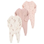 新生婴儿连体衣纯棉双向拉链款 男女宝宝爬服春秋可爱印花哈衣长袖