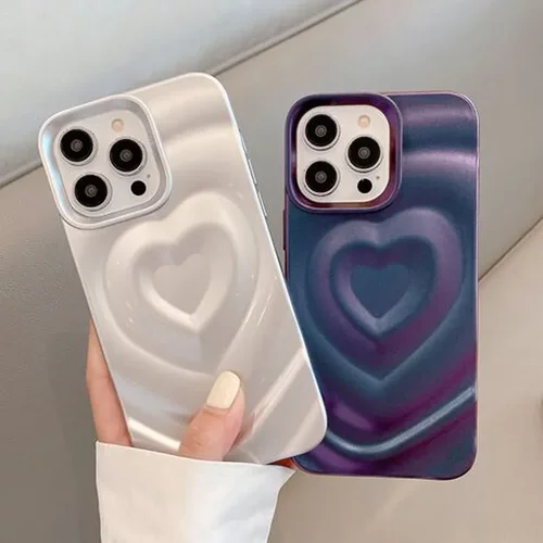 手机壳Promax波纹软壳iPhone16褶皱使用立体保护套苹果硅胶16爱心