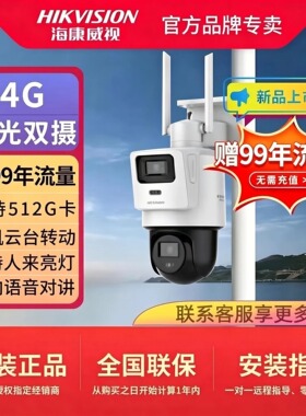 海康威视Q2S8DM-GL 400万4G双光双摄全彩对讲球机红外监控摄像头