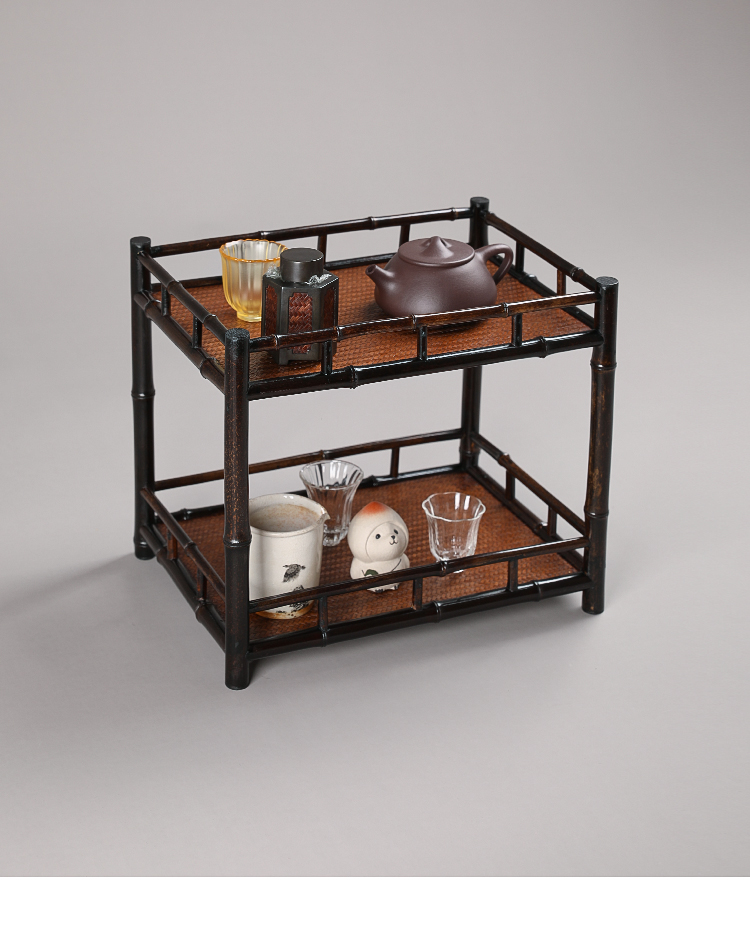 竹木纯手工日式席面博古架